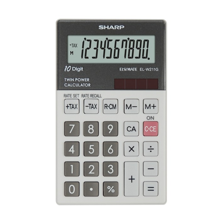 Sharp EL-W211G calcolatrice Tasca Calcolatrice finanziaria Grigio