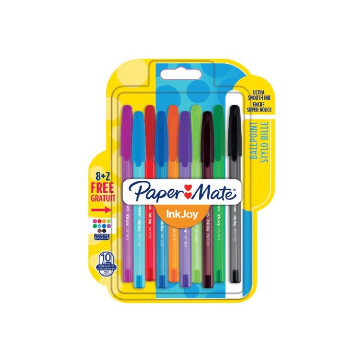 Papermate inkjoy 100 Nero, Blu, Verde, Rosso Penna a sfera 8 pz