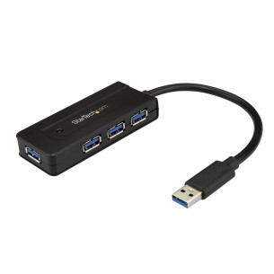 StarTech.com Hub USB 3.0 a 4 porte - Mini Hub USB con porta di ricarica veloce - Hub portatile USB 3.2 Gen 1 per laptop/desktop
