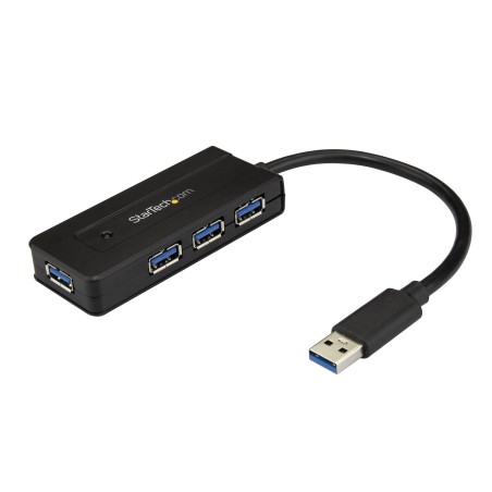 StarTech.com Hub USB 3.0 a 4 porte - Mini Hub USB con porta di ricarica veloce - Hub portatile USB 3.2 Gen 1 per laptop/desktop