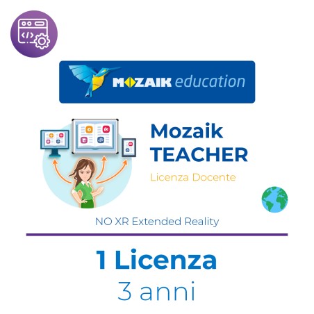 Mozaik TEACHER – Licenza Utente/Docente - Abbonamento 3 Anni – Multipiattaforma –  ( NO XR Extended Reality) - Multilang