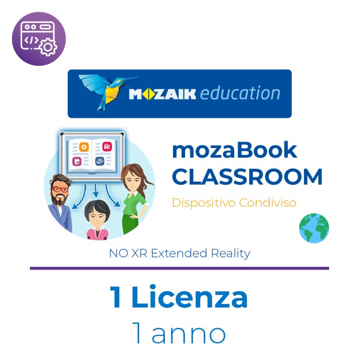 C2102356 - Mozaik MozaBook CLASSROOM – Licenza per Dispositivo Windows Condiviso - 1 Anno – NO XR Extended Reality - Multilingue