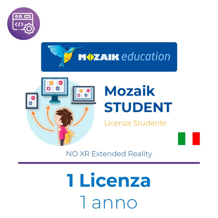 Mozaik STUDENT– Licenza Utente/Studente - Abbonamento 1 Anno – Multipiattaforma – ( NO XR Extended Reality) - Ita
