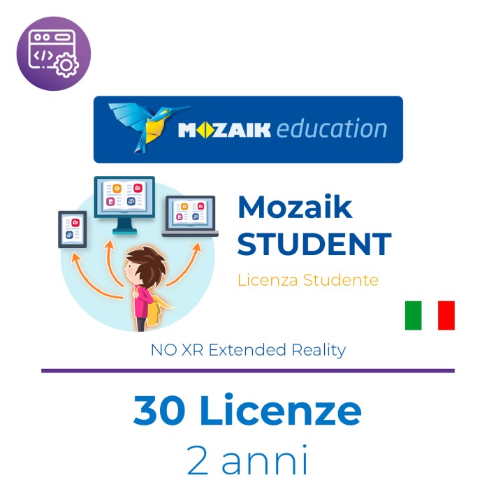 Mozaik STUDENT– Licenza 30 Utente/Studente - Abbonamento 2 Anni – Multipiattaforma – NO XR Extended Reality – Italiano