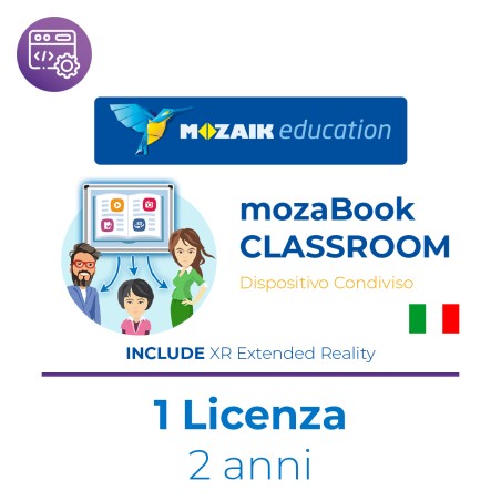 Mozaik MozaBook CLASSROOM – Licenza per Disp Condiviso - Abbonamento 2 Anni – Windows  (INCLUSA XR Extended Reality) - Italiano