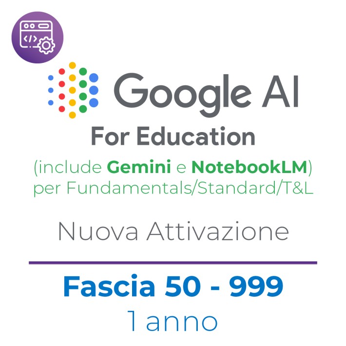 Google AI Pro for Education (include Gemini e NotebookLM) - NEW - Fascia 50 - 999