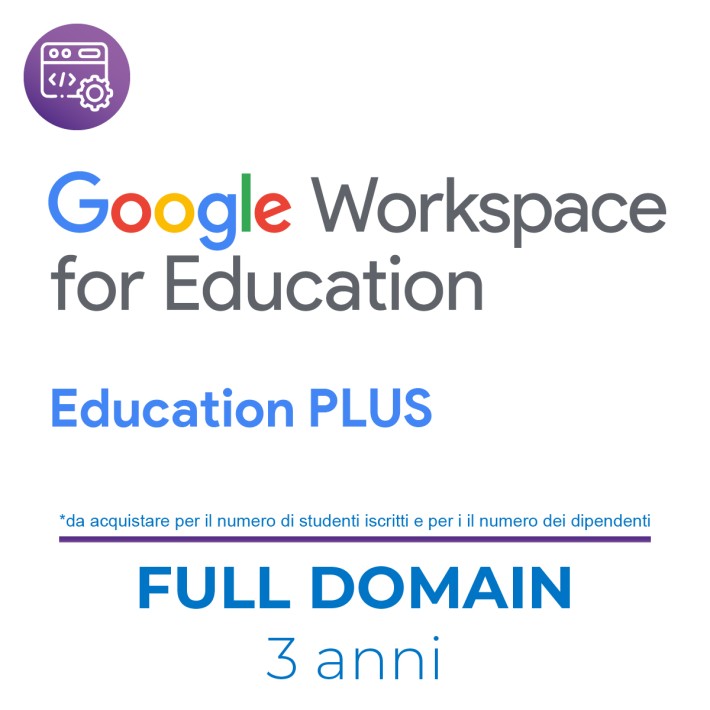 C2106917 - Education Plus New 3 Anni (FULL DOMAIN) da acquistare per il numero di studenti iscritti e dipendenti