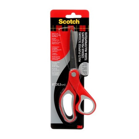 Scotch 1428 forbici da cancelleria Universale Taglio a zig zag Grigio, Rosso, Acciaio inox