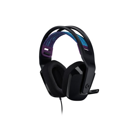 Logitech G G335, Cuffia Gaming cablata con microfono flip-to-mute, jack audio da 3,5 mm, imbottiture in memory foam, leggera,