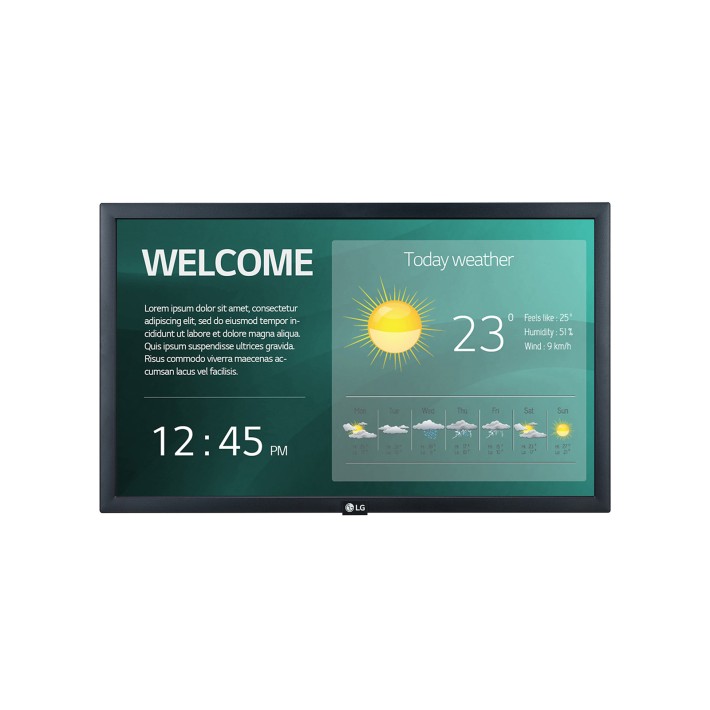 LG 22SM3G-B visualizzatore di messaggi Pannello piatto per segnaletica digitale 54,6 cm (21.5") IPS Wi-Fi 250 cd/m² Full HD 