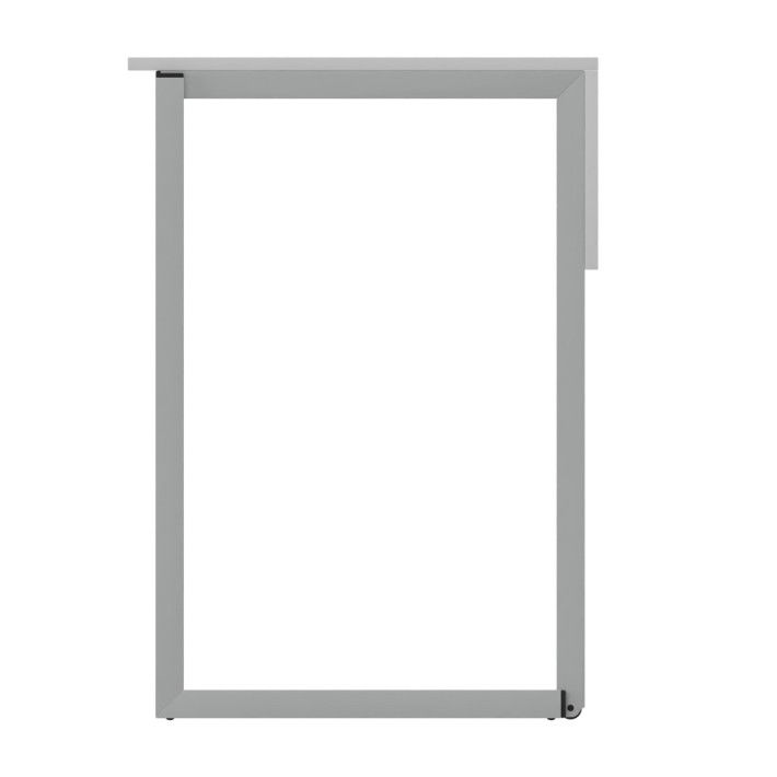 Tavolo Pino R in Melaminico con Ruote - Dimensioni 50 x 70 x 76 cm (M6) - Colore Piano Bianco - Colore Struttura Grigio