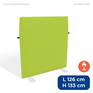 Pannello Fonoassorbente Modello Mirto - in Fibra Poliestere Rivestita con Tessuto Ignifugo A - Dimensioni 126x133 cm - 