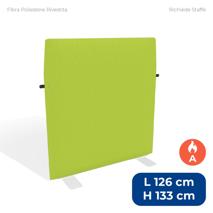Pannello Fonoassorbente Modello Mirto - in Fibra Poliestere Rivestita con Tessuto Ignifugo A - Dimensioni 126x133 cm - 