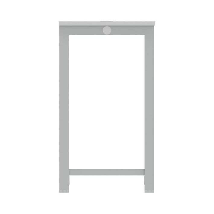 Tavolo Tiglio Lab in Melaminico con Piedini e Poggiapiedi - Dimensioni 160x80x107,2 cm - Colore Bianco - Colore Struttura Grigio