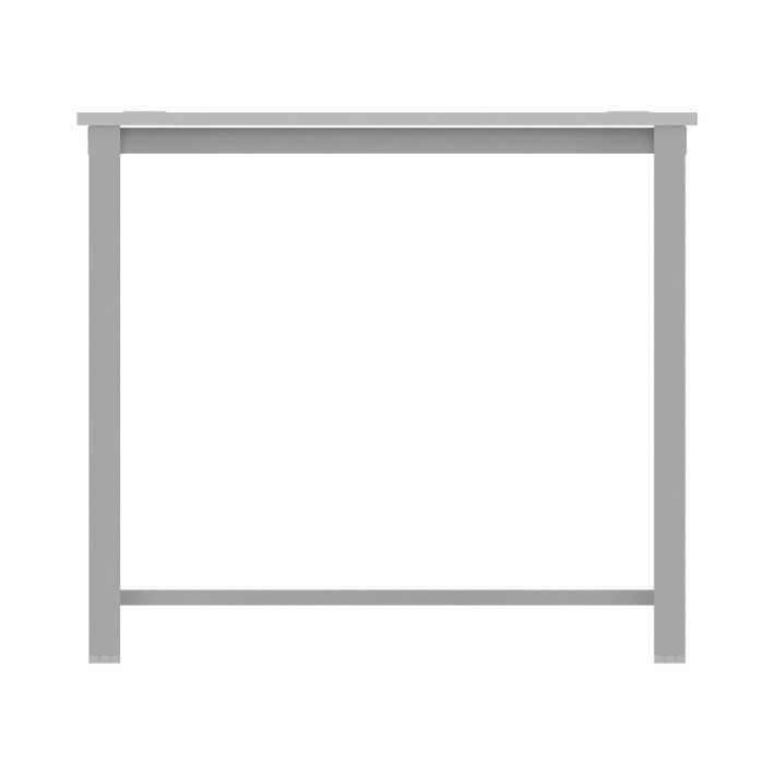 Tavolo Tiglio Lab in Melaminico con Piedini e Poggiapiedi - Dimensioni 160x80x107,2 cm - Colore Bianco - Colore Struttura Grigio