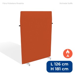 Pannello Fonoassorbente Modello Mirto - in Fibra Poliestere Rivestita con Tessuto Ignifugo A - Dimensioni 126x181 cm - Arancione