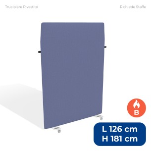 Pannello Fonoassorbente Modello Mirto - in Truciolare Rivestito con Tessuto Ignifugo B - Dimensioni 126x181 cm - Lilla