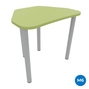 Tavolo Pino Trapezio 4 Gambe in Melaminico con Piedini - Dimensioni 75,5 x 58,5 x 76 cm - Colore Piano Verde con Bordo Verde