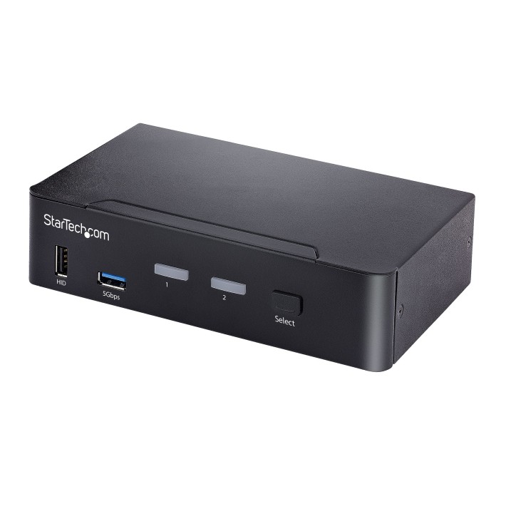 StarTech.com Switch KVM USB-C a 2 porte, singolo monitor DisplayPort 4K 60Hz, audio da 3,5 mm, hub USB HID a 6 porte ,