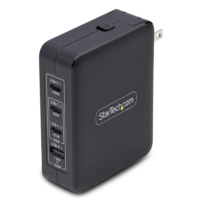 StarTech.com Caricatore USB-C da parete da 140W, 3x USB-C/1x USB-A, adattatore di alimentazione internazionale PD 3.1 GaN per