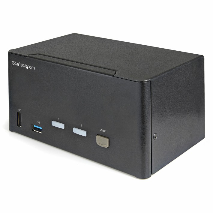 StarTech.com KVM Switch DisplayPort a due porte e triplo monitor DP - 4K 60Hz UHD HDR - KVM DP 1.2 per computer desktop con hub