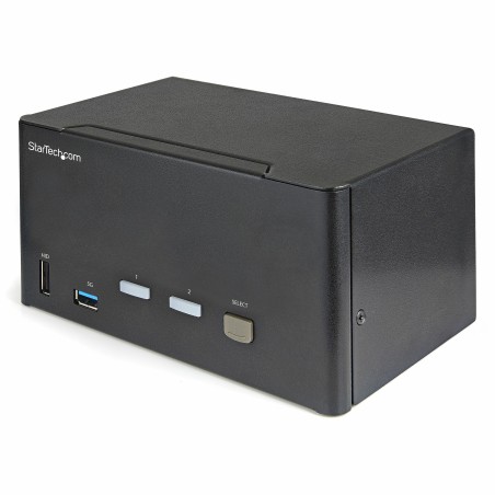 StarTech.com KVM Switch DisplayPort a due porte e triplo monitor DP - 4K 60Hz UHD HDR - KVM DP 1.2 per computer desktop con hub