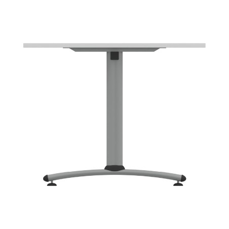 Tavolo Tiglio Fisso in Melaminico con Piedini - Dimensioni 160 x 70 x 76,5 cm - Colore Piano Bianco - Colore Struttura Grigio