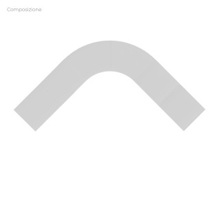 COMPOSIZIONI EDERA Armadio Composto da 4 Moduli Rettangolari Larghi con Fondo e 2 Moduli Curvi  - Altezza 191 cm - Colore Bianco 2