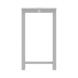 Tavolo Tiglio Lab in Melaminico con Piedini e Poggiapiedi - Dimensioni 200x60x107,2 cm - Colore Bianco - Colore Struttura Grigio 2