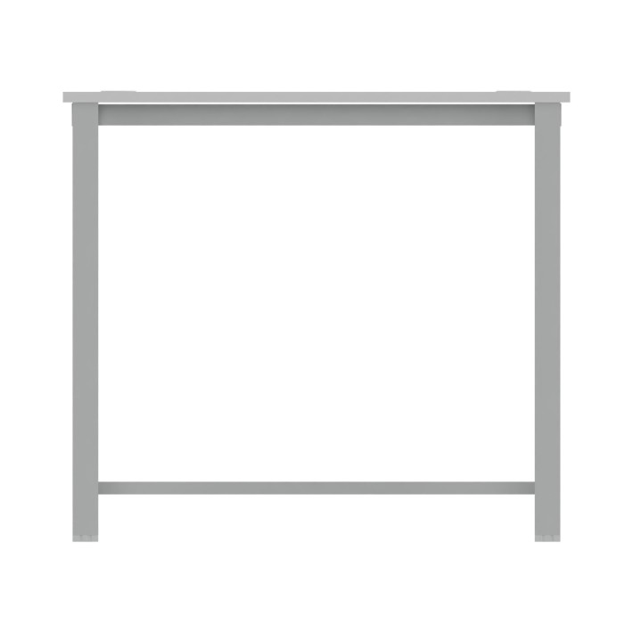 Tavolo Tiglio Lab in Melaminico con Piedini e Poggiapiedi - Dimensioni 200x60x107,2 cm - Colore Bianco - Colore Struttura Grigio