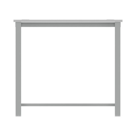Tavolo Tiglio Lab in Melaminico con Piedini e Poggiapiedi - Dimensioni 200x60x107,2 cm - Colore Bianco - Colore Struttura Grigio