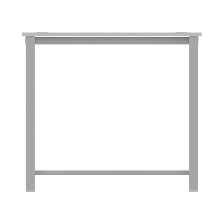 Tavolo Tiglio Lab in Melaminico con Piedini e Poggiapiedi - Dimensioni 200x80x107,2 cm - Colore Bianco - Colore Struttura Grigio