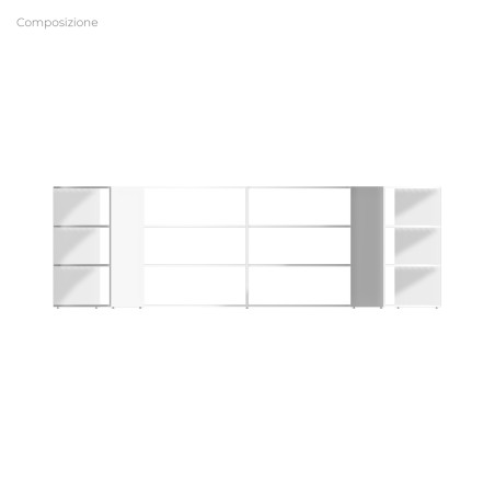 COMPOSIZIONI EDERA Armadio Composto da 6 Moduli Curvi Ignifughi B-s1.d0 - Diametro 370/280 cm - Colore Bianco