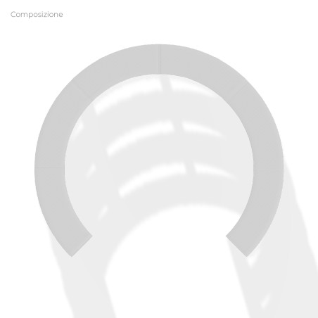 COMPOSIZIONI EDERA Armadio Composto da 6 Moduli Curvi Ignifughi B-s1.d0 - Diametro 370/280 cm - Colore Bianco