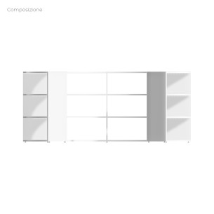 COMPOSIZIONI EDERA Armadio Composto da 6 Moduli Curvi Ignifughi B-s1.d0 - Diametro 280/190 cm - Colore Bianco 2