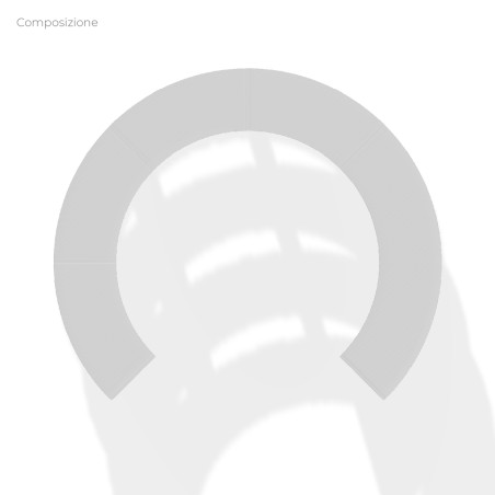 COMPOSIZIONI EDERA Armadio Composto da 6 Moduli Curvi Ignifughi B-s1.d0 - Diametro 280/190 cm - Colore Bianco