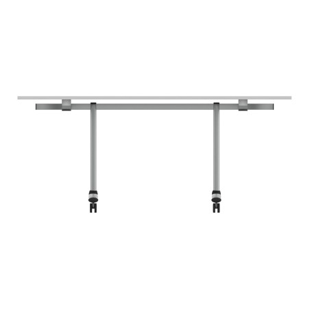 Tavolo Tiglio Ribaltabile Semicerchio in Melaminico con Ruote -Dimensioni 180xr90x76,5cm -Colore Bianco -Colore Struttura Grigio
