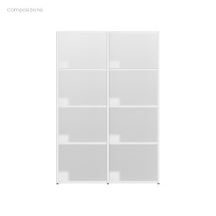 COMPOSIZIONI EDERA Armadio Composto da 2 Moduli Rettangolari Larghi con 3 Mensole - Dimensioni 105 x 45 x 154 cm - Colore Bianco 2