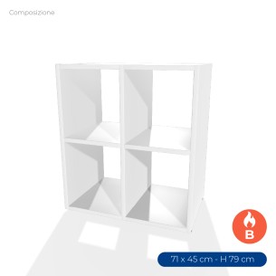 COMPOSIZIONI EDERA Armadio in Truciolare con Superficie Ignifuga B-s1.d0 - Dimensioni 71 x 45 x 79 cm - Colore Bianco
