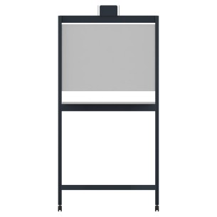 Tavolo Tiglio Stile Co-Working in Melaminico con Ruote,Lavagna e Porta Monitor - Dimensioni 180x90x107,2cm - Colore Piano Bianco 2
