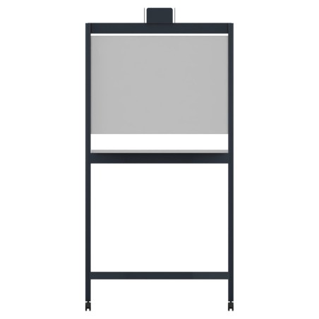 Tavolo Tiglio Stile Co-Working in Melaminico con Ruote,Lavagna e Porta Monitor - Dimensioni 180x90x107,2cm - Colore Piano Bianco