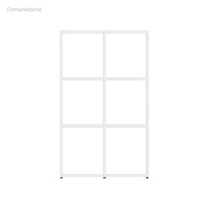 COMPOSIZIONI EDERA Armadio 2 Moduli Rettangolari Stretti - Dimensioni 71 x 45 x 116,5 cm - Colore Bianco 2