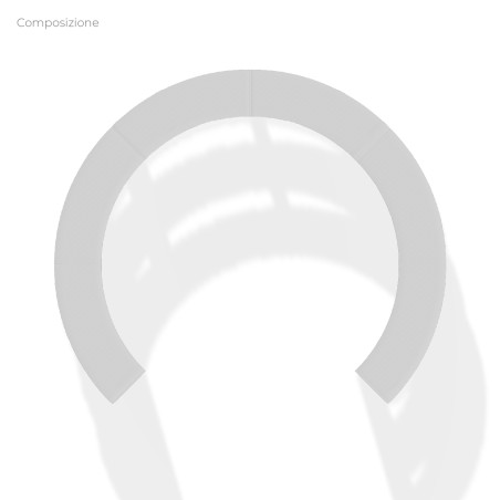 COMPOSIZIONI EDERA Armadio da 6 Moduli Curvi - Ingombro Diametro Esterno 370 cm, Diametro Interno 280 cm - Colore Bianco