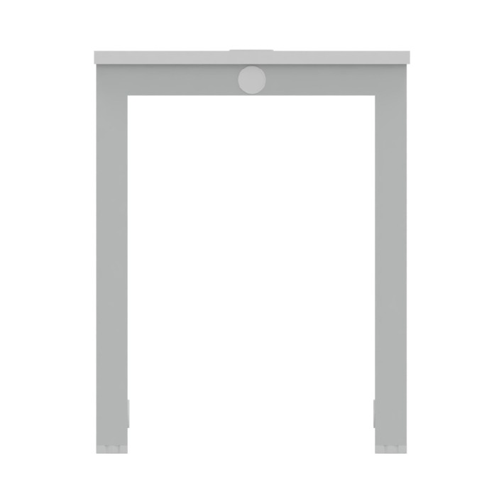 Tavolo Tiglio Lab in Melaminico con Piedini e Poggiapiedi - Dimensioni 160x60x107,2 cm - Colore Bianco - Colore Struttura Grigio