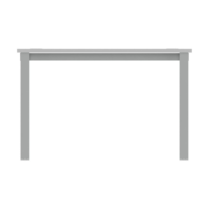 Tavolo Tiglio Lab in Melaminico con Piedini e Poggiapiedi - Dimensioni 160x60x107,2 cm - Colore Bianco - Colore Struttura Grigio