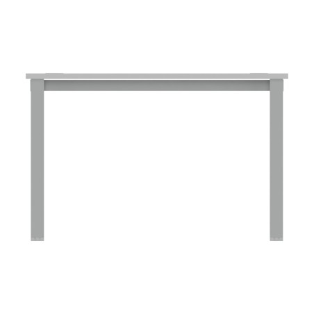 Tavolo Tiglio Lab in Melaminico con Piedini e Poggiapiedi - Dimensioni 160x60x107,2 cm - Colore Bianco - Colore Struttura Grigio