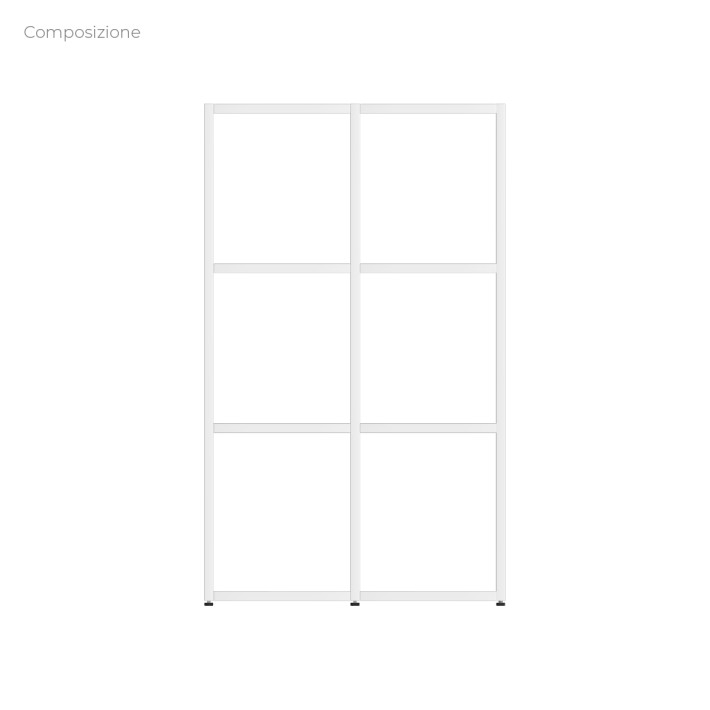 COMPOSIZIONI EDERA Armadio in Truciolare con Superficie Ignifuga B-s1.d0 - Dimensioni 71 x 45 x 116,5 cm - Colore Bianco