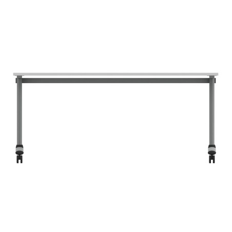 Tavolo Tiglio Ribaltabile in Melaminico con Ruote - Dimensioni 140 x 90 x 76,5cm - Colore Piano Bianco - Colore Struttura Grigio