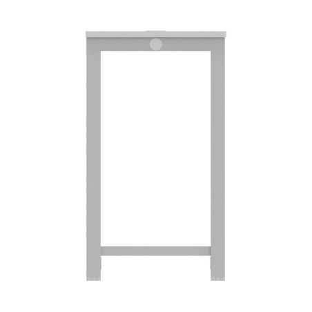 Tavolo Tiglio Lab in Melaminico con Piedini e Poggiapiedi - Dimensioni 120x60x107,2 cm - Colore Bianco - Colore Struttura Grigio