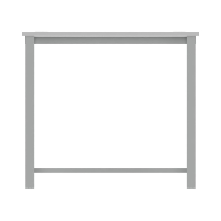 Tavolo Tiglio Lab in Melaminico con Piedini e Poggiapiedi - Dimensioni 120x60x107,2 cm - Colore Bianco - Colore Struttura Grigio